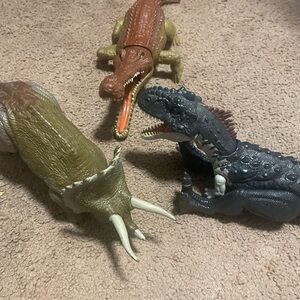 Dinosaur Adventure Toy Trio - Green, Brown, Black